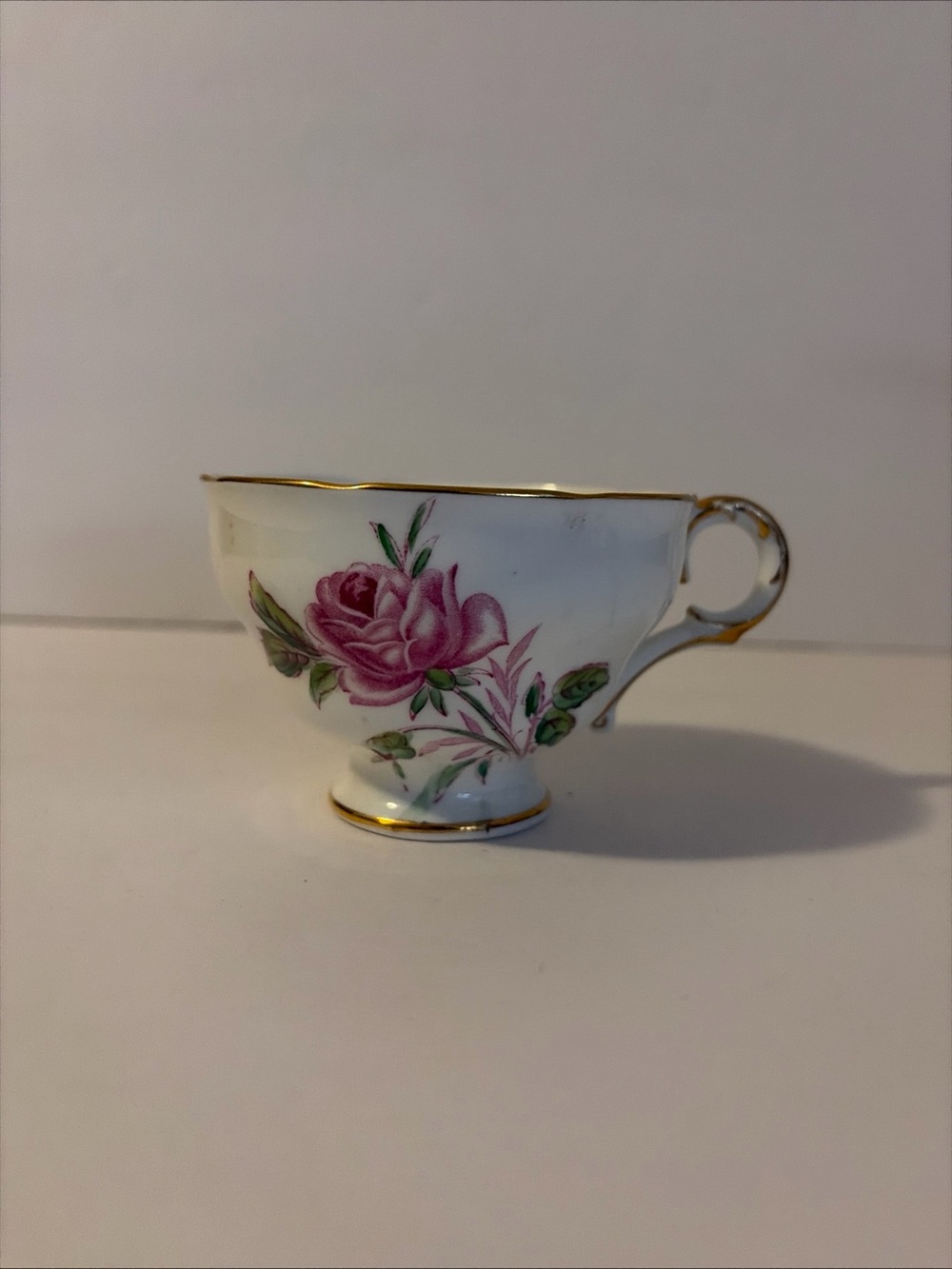 Adderley VTG Fine Bone China Teacup with Rose & Gold Accents